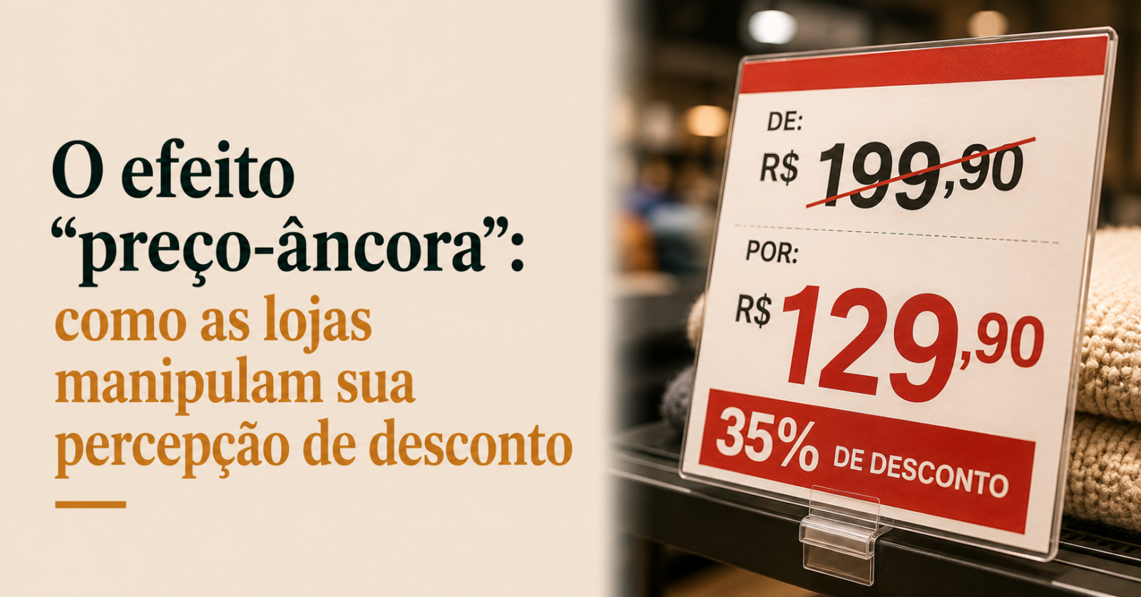 O efeito “preço-âncora”: como as lojas manipulam sua percepção de desconto
