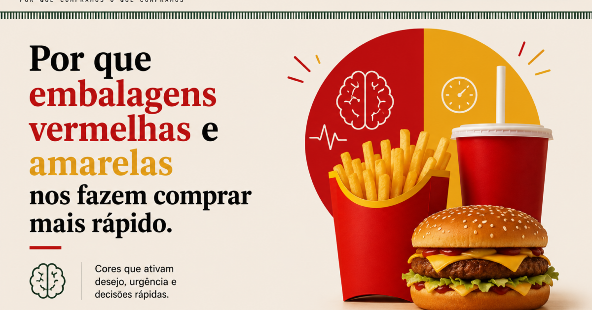 Por que embalagens vermelhas e amarelas nos fazem comprar mais rápido