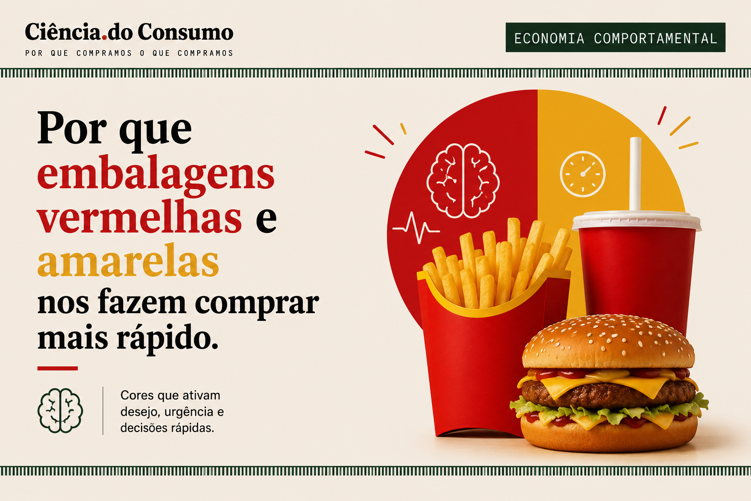 Por que embalagens vermelhas e amarelas nos fazem comprar mais rápido