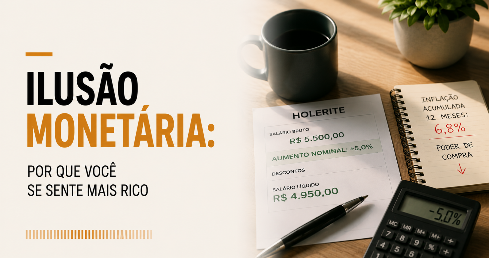 Ilusão monetária: por que você se sente mais rico mesmo com a inflação em alta