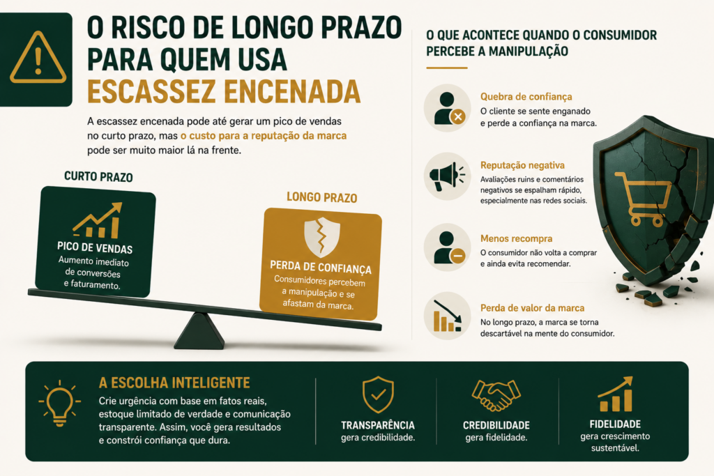 Vale um alerta importante para lojistas que consideram esse tipo de tática. Consumidores modernos são bastante atentos
