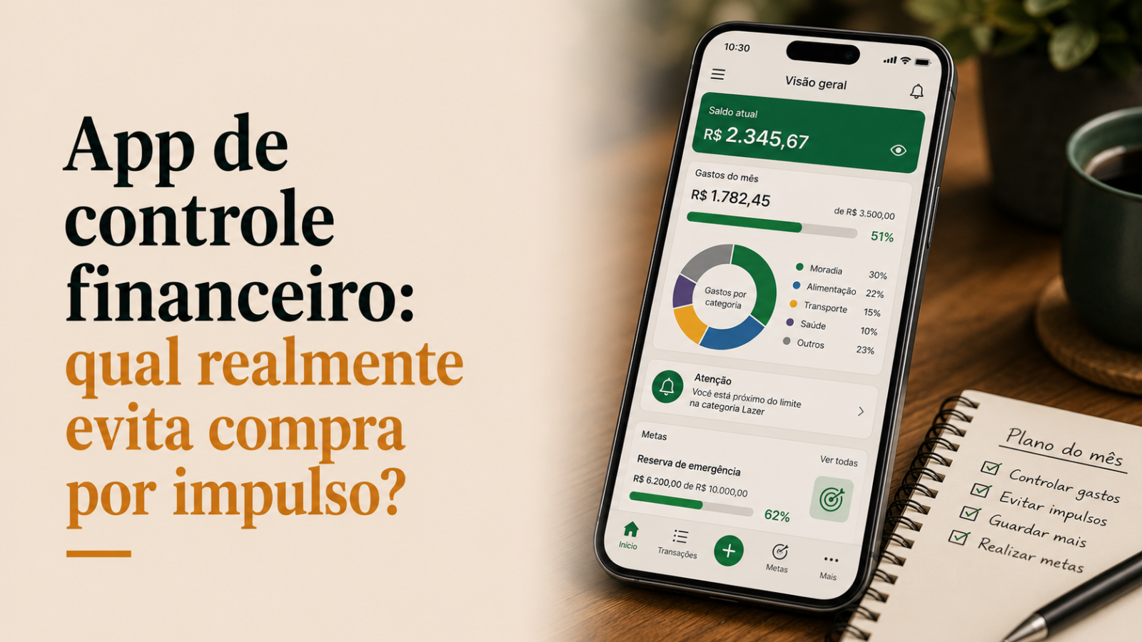 App de controle financeiro: qual realmente evita compra por impulso?